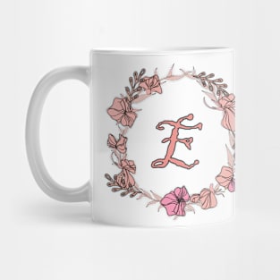 Letter E Rose Pink Initial Monogram - Letter e Mug